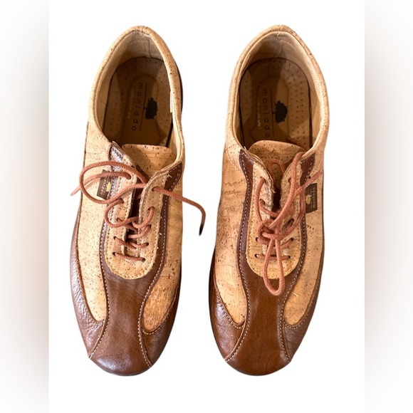 Brown and Tan Leather Oxfords with Lace-Up Design - Picture 1 of 5